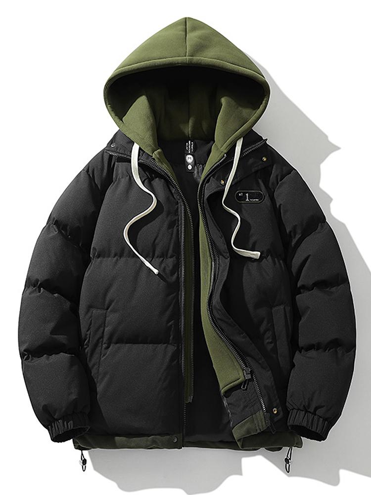 Herren Daunenjacke Warm Kapuze Wintermantel