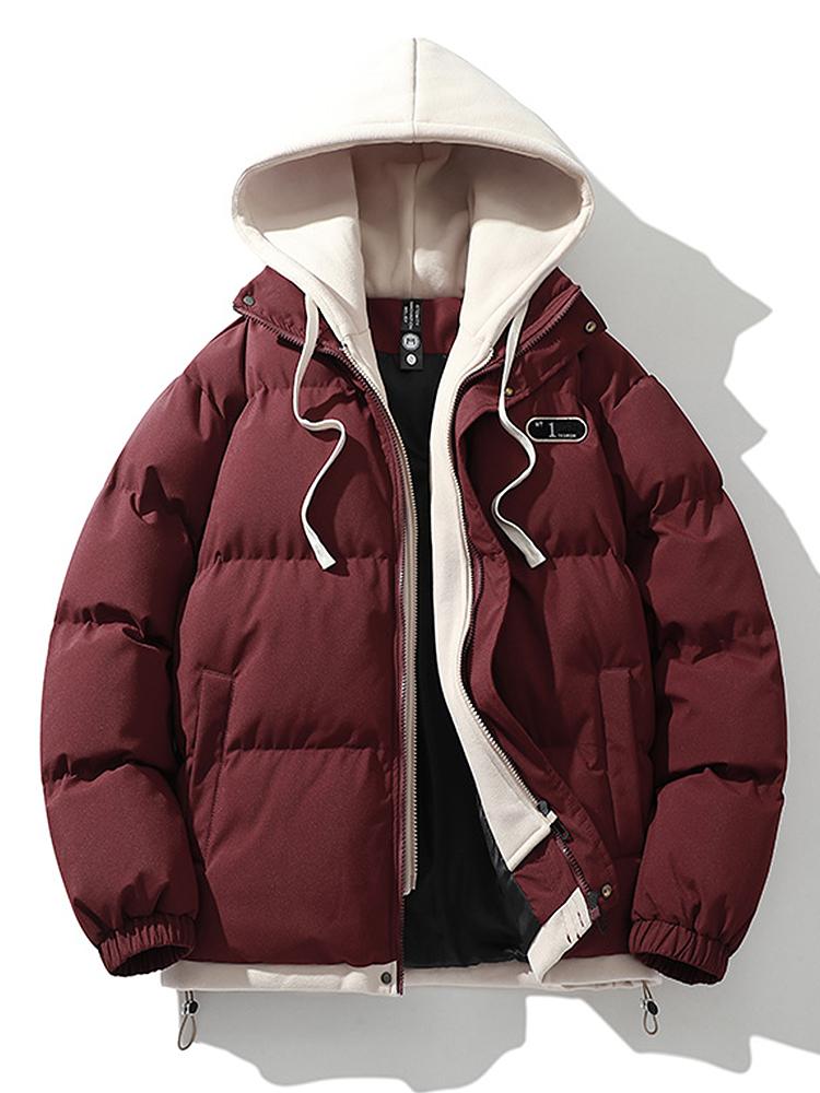 Herren Daunenjacke Warm Kapuze Wintermantel
