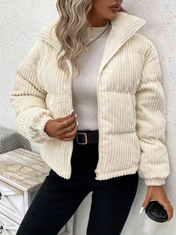 Steppjacke Damen Warm Gepolstert Reißverschluss