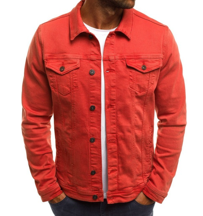 Herren Denimjacke Slim Fit Sommer Jeansjacke
