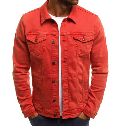 Herren Denimjacke Slim Fit Sommer Jeansjacke