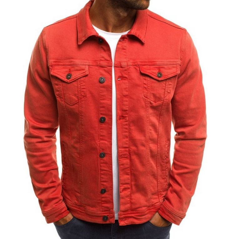 Herren Denimjacke Slim Fit Sommer Jeansjacke