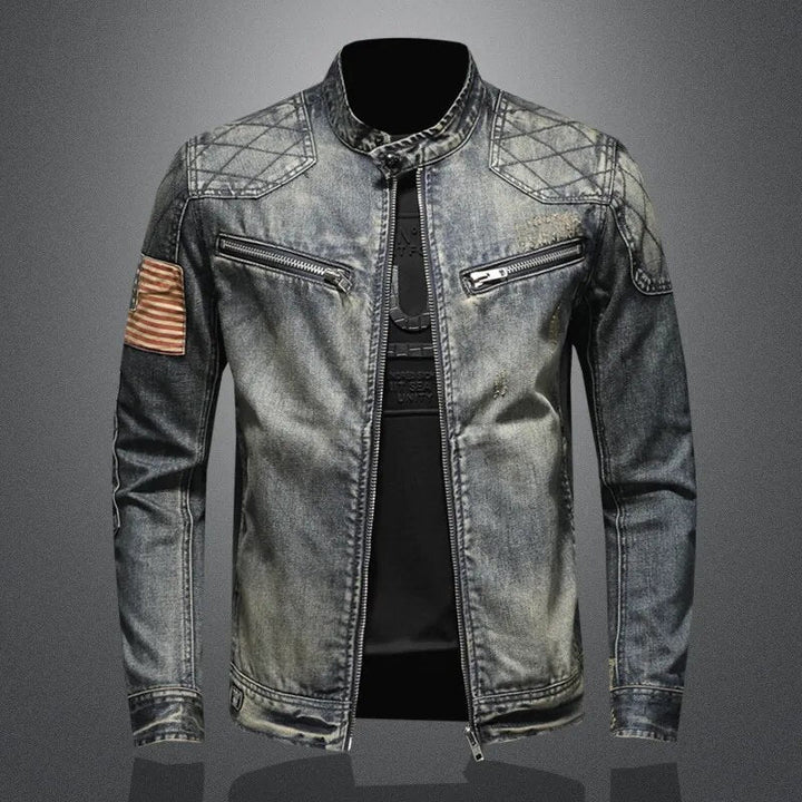 Herren Denimjacke Zip-Up Herbstmode