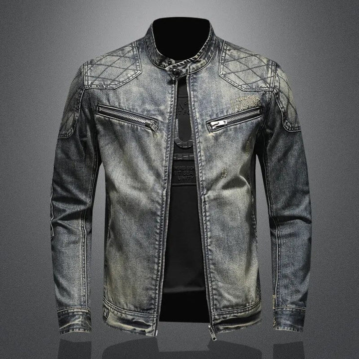 Herren Denimjacke Zip-Up Herbstmode