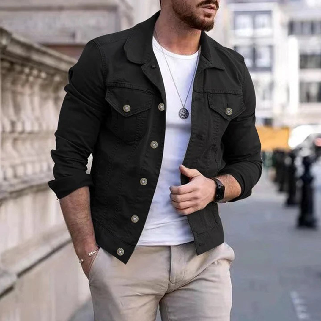 Herren Denim Jacket Slim Fit Sommer - IdealeKleiden