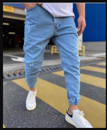 Bequeme Herren Jogger Jeans Hellblau