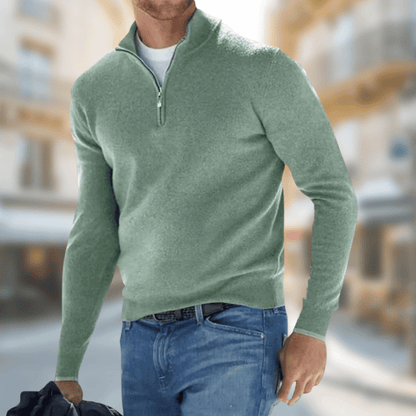 Herren Pullover Reißverschluss Kragen Sportlich
