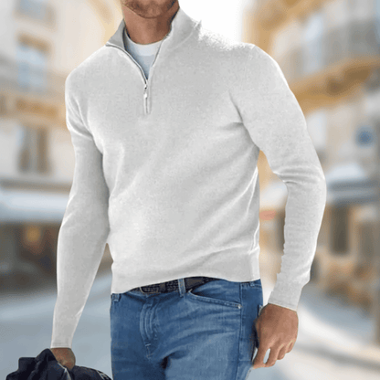 Herren Pullover Reißverschluss Kragen Sportlich