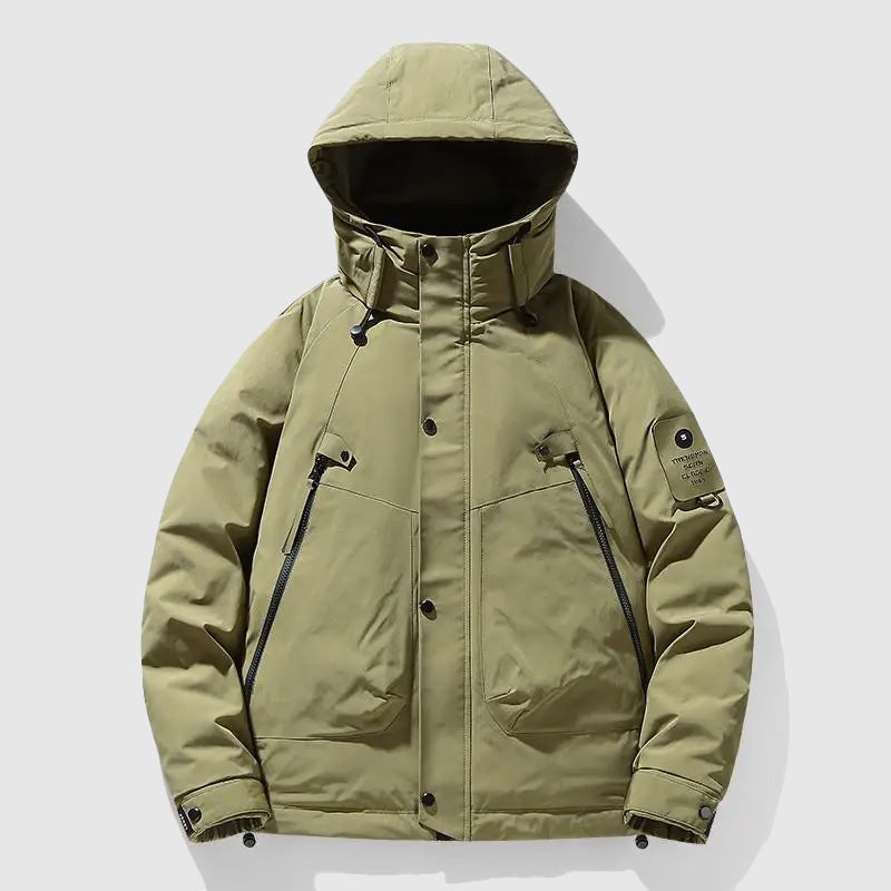 Winterjacke Herren Kapuze Daunenfüllung Warm