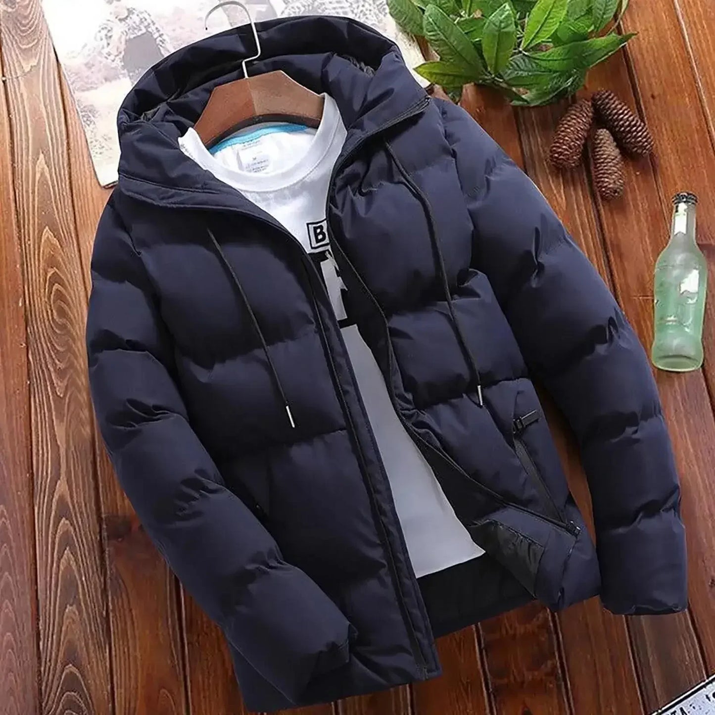 Warme Herren Winterjacke Pufferjacke für kaltes Wetter