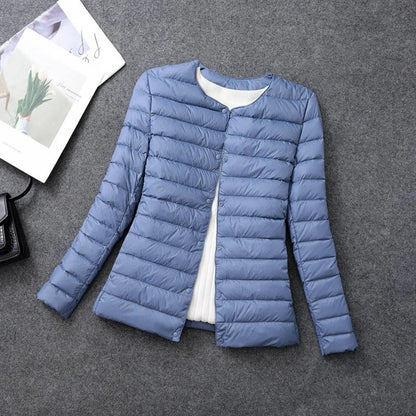 Leichte Daunenjacke Damen Rundhals Ausschnitt