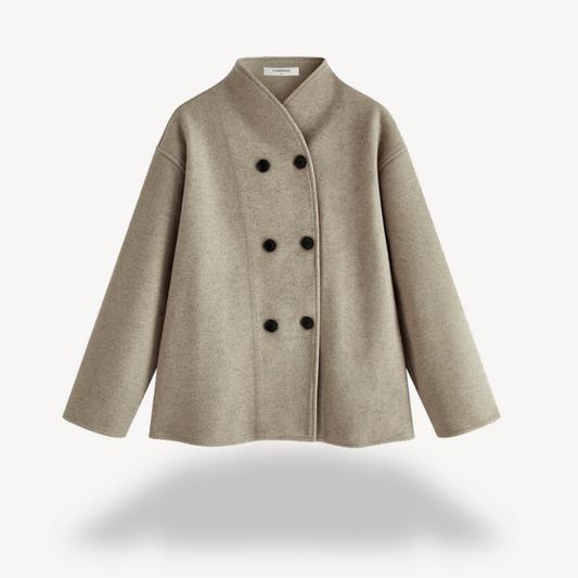 Damen Wollmantel Doppelreihig Elegantes Design - IdealeKleiden