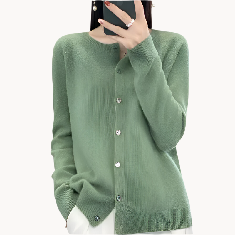 Damen Wollcardigan Weich Stilvoll Herbst Winter - IdealeKleiden