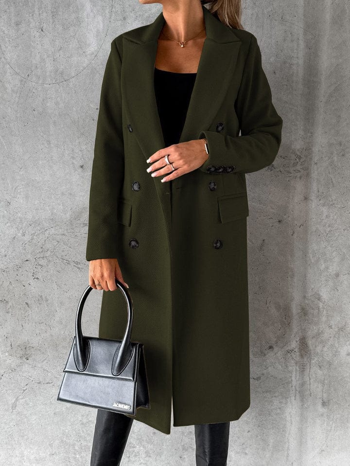Herbst Mantel Lang Elegant Damen