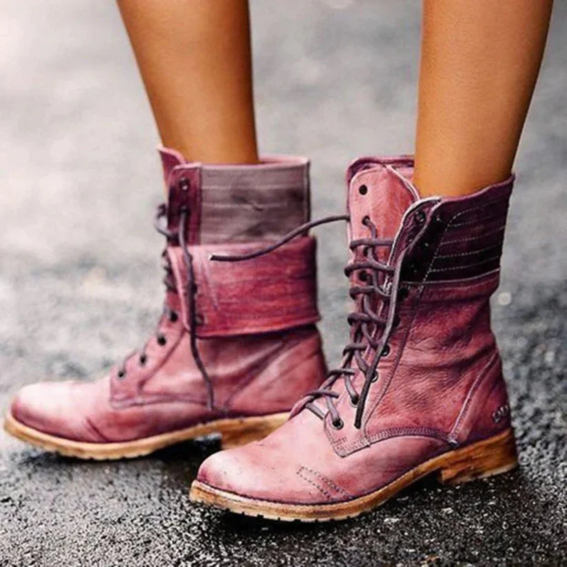 Elegante Lederstiefel Damen Schuhe