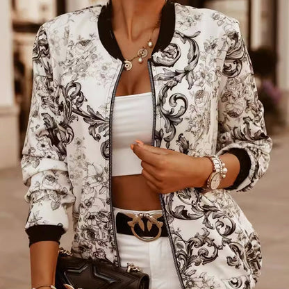 Sommerjacke Damen Blumenmuster Leicht