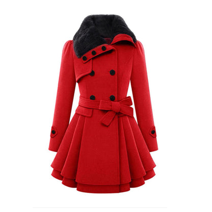 Eleganter Woll-Trenchcoat Damen Wintermantel