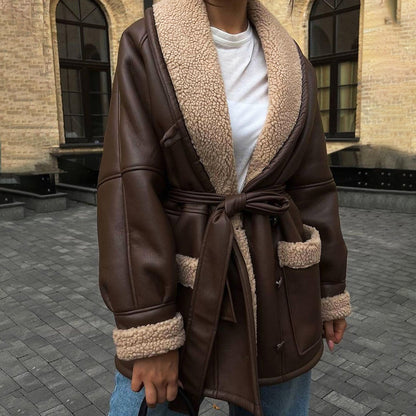 Winter Lederjacke Trendy Style