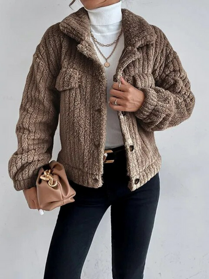 Kunstpelz-Jacke Damen Kurz Frühjahr Fashion