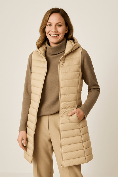 Stilvoller Wintermantel Damen | Gemütlicher Steppmantel mit Weicher Kapuze - IdealeKleiden