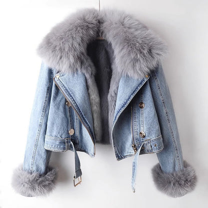 Stylischer Denim-Parka Damen