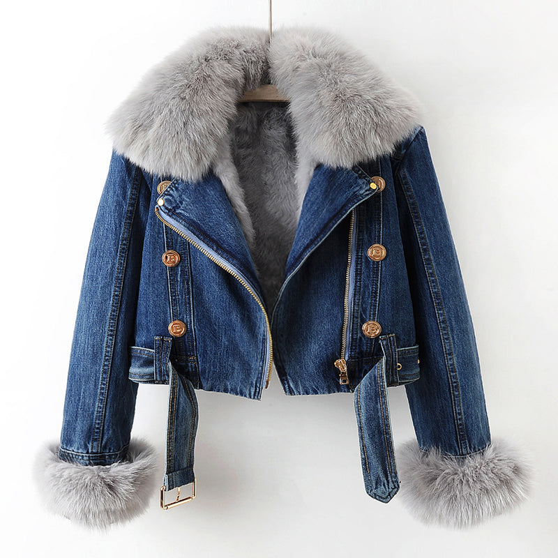 Stylischer Denim-Parka Damen