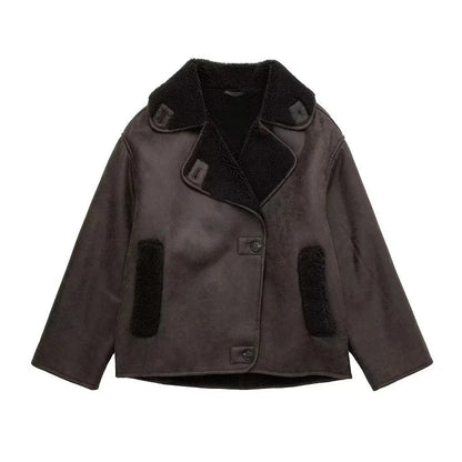 Elegante Damen Lederjacke Winterstil