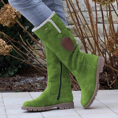 Damen Stiefel Wildleder Vintage Look
