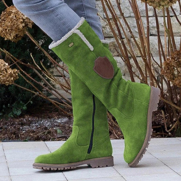 Damen Stiefel Wildleder Vintage Look