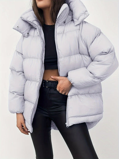Stilvolle Damenpufferjacke Kurz Warm und Vielseitig