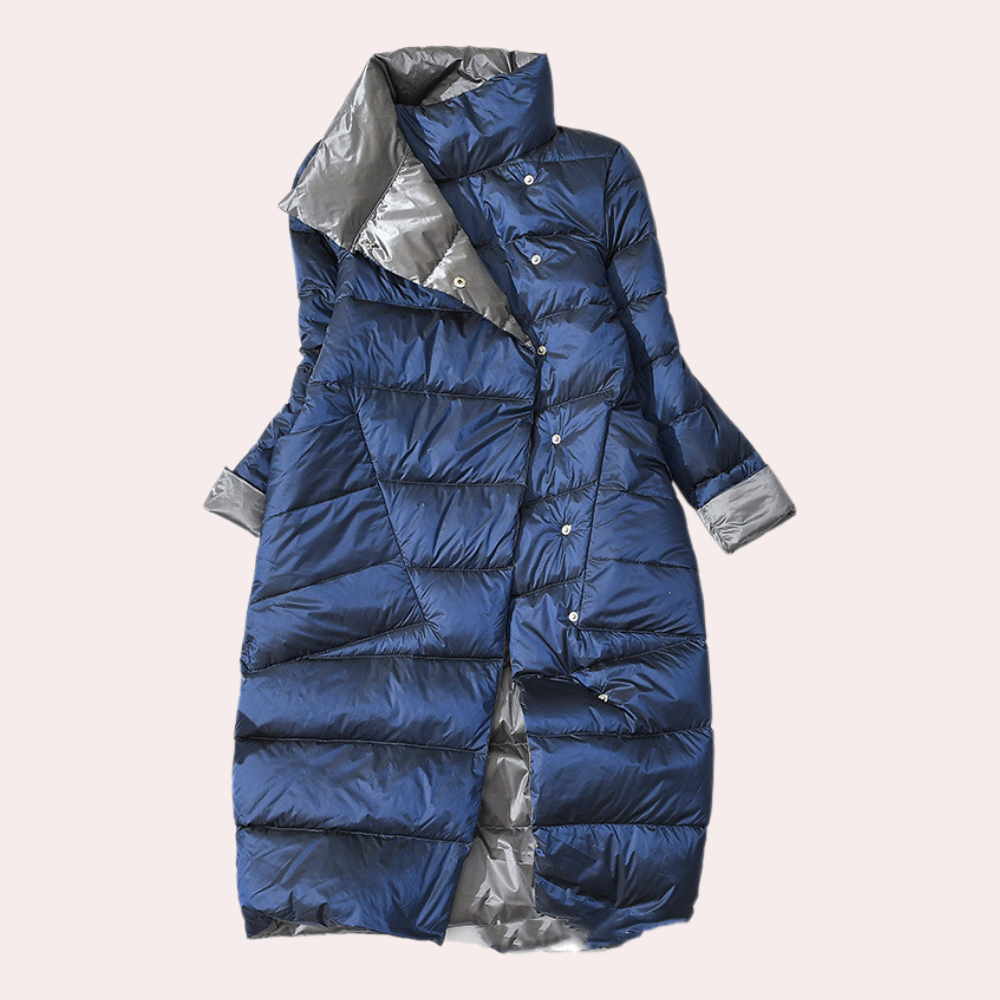 Damen Winterjacke Elegant Gepolstert Schwarz