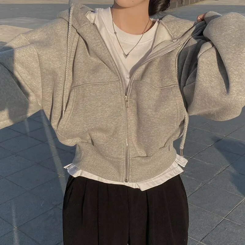 Frauen Hoodie Kapuzenpullover Mit Reißverschluss