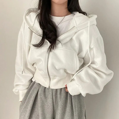 Frauen Hoodie Kapuzenpullover Mit Reißverschluss