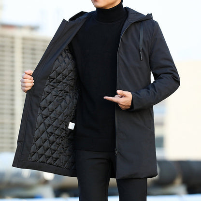 Stylischer Herren Wintermantel Modern Kapuzen Design