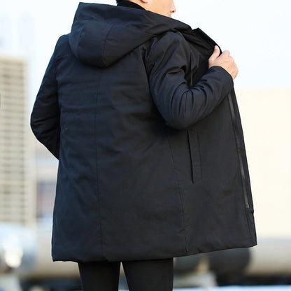 Stylischer Herren Wintermantel Modern Kapuzen Design - IdealeKleiden