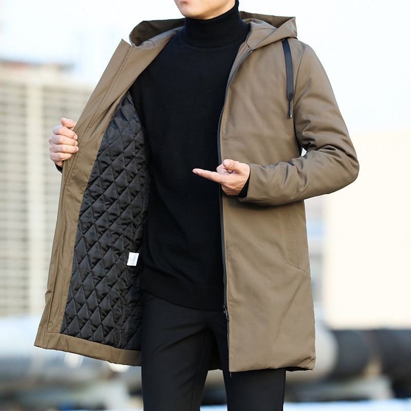 Stylischer Herren Wintermantel Modern Kapuzen Design