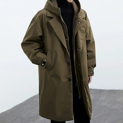 Herren Trenchcoat Wasserdicht Warm Isoliert