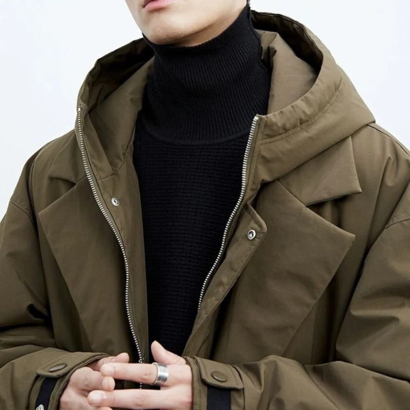 Herren Trenchcoat Wasserdicht Warm Isoliert - IdealeKleiden