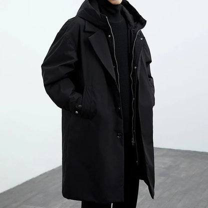 Herren Trenchcoat Wasserdicht Warm Isoliert