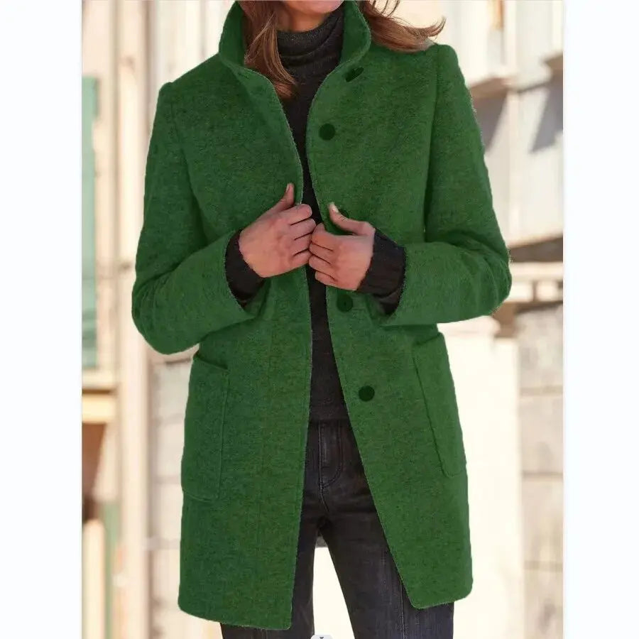 Carly Wollmantel Modern Klassisch Knöpfe