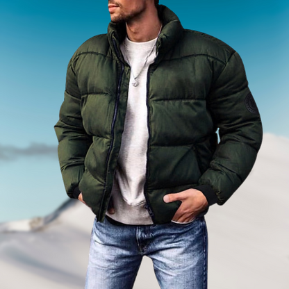 Daunenjacke Warm Gepolstert Hoher Kragen Outdoor