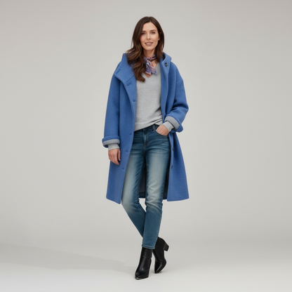 Damen Fleece Mantel Soft Hoodie
