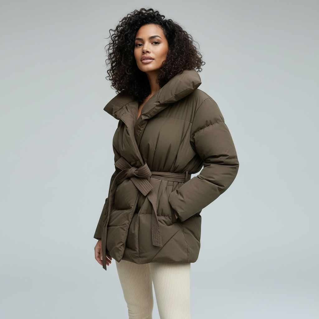 Damen Steppjacke Kurz Elegant Figurbetont
