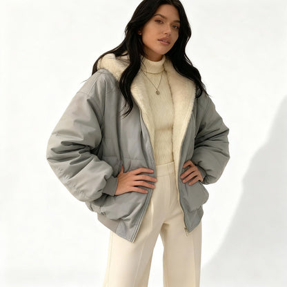 Warme Oversized Damenwinterjacke Thermo Fleece