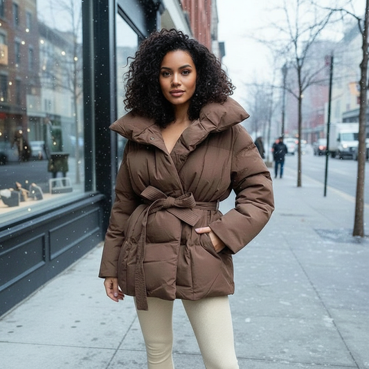 Stylische Damen Steppjacke Kurz Modisch - IdealeKleiden