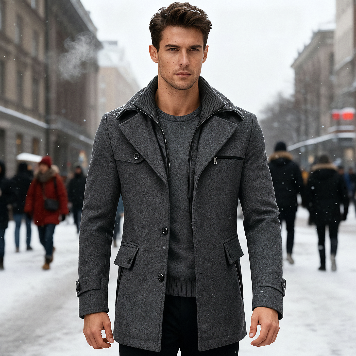 Wasserdichter Herren Wintermantel Elegant