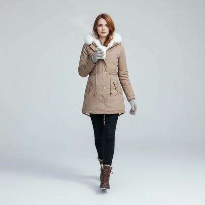 Warme Damen Winterjacke Mittellang