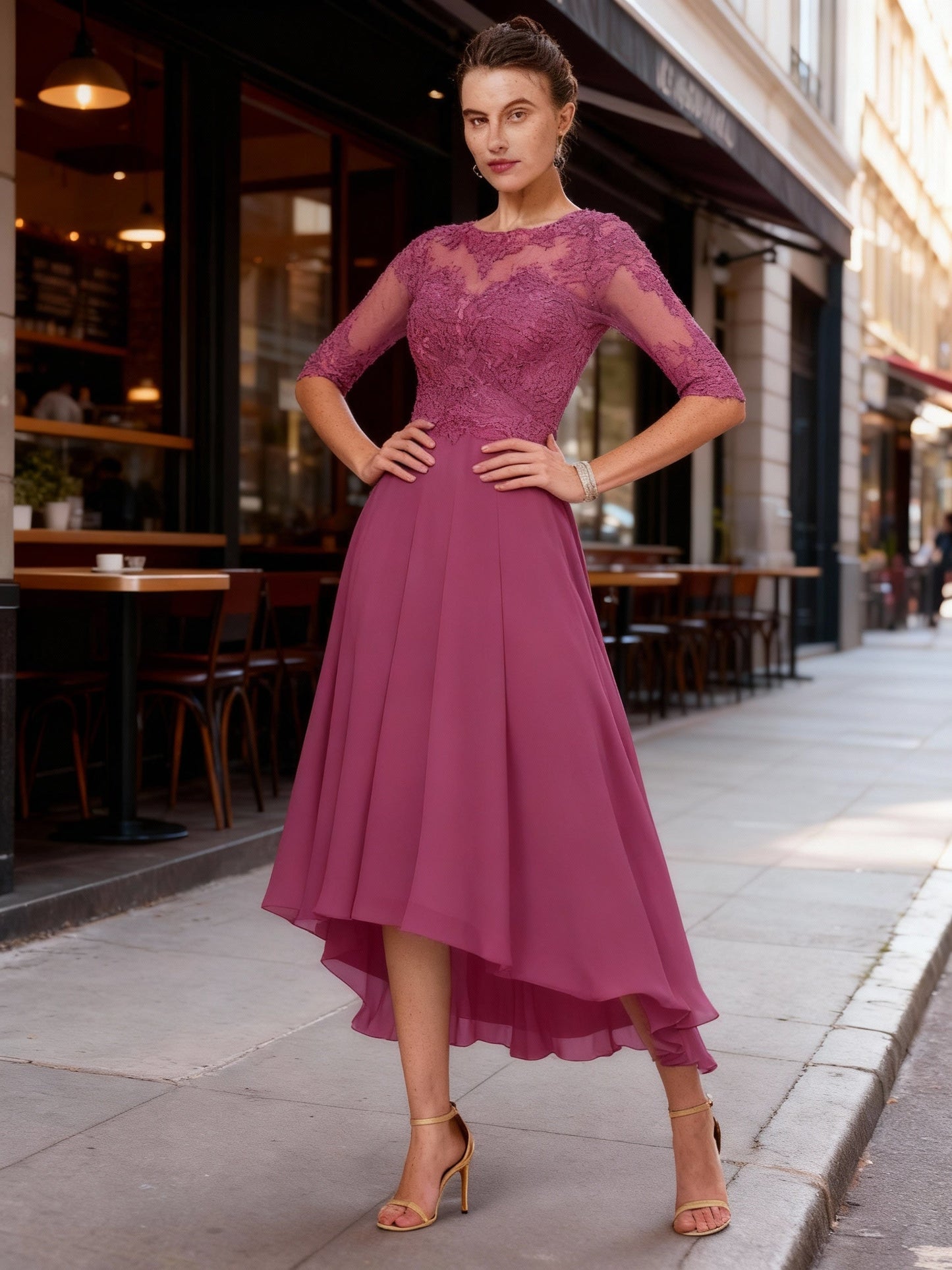 Luxus Abendkleid Satin Elegant