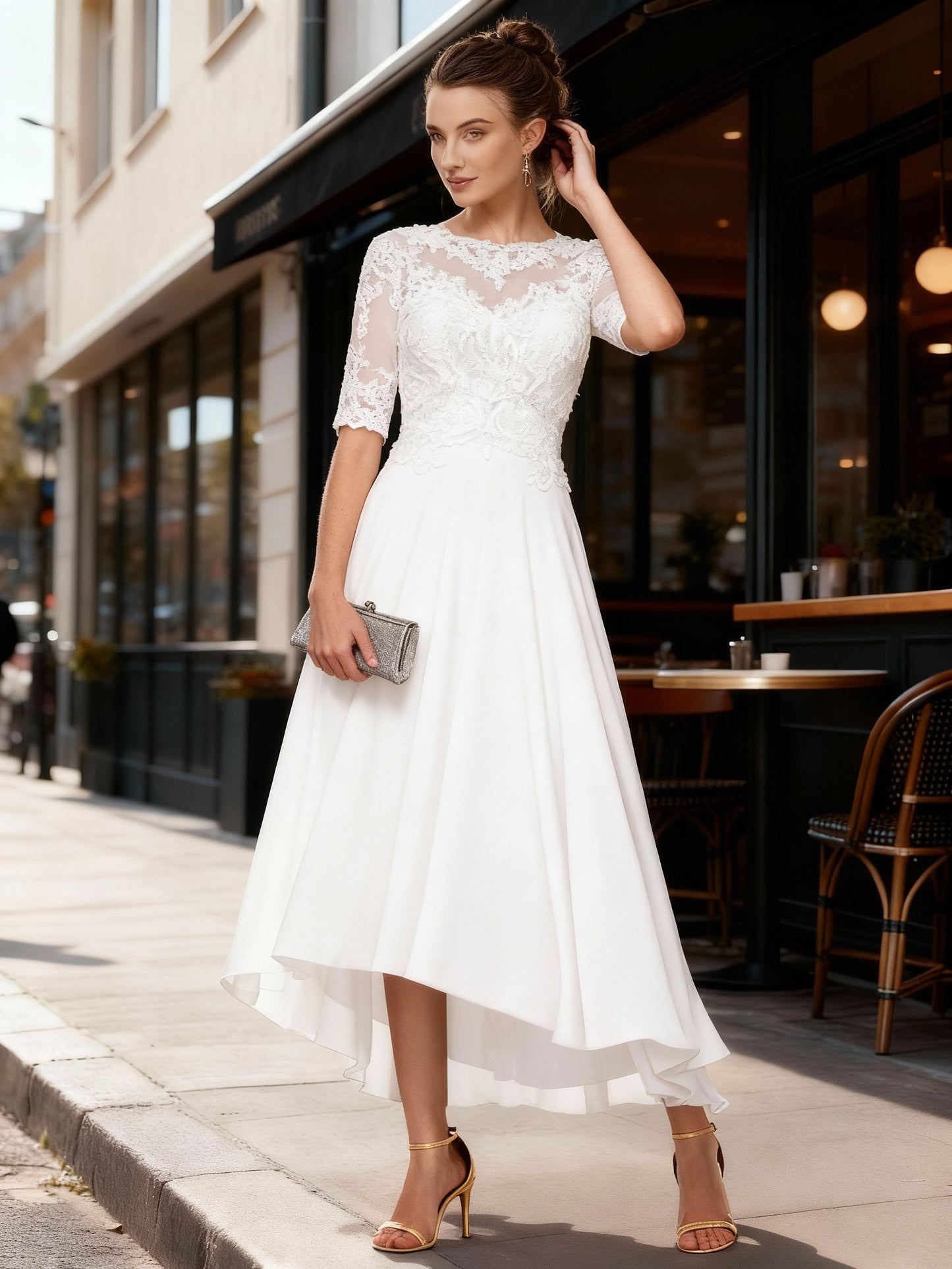 Luxus Abendkleid Satin Elegant