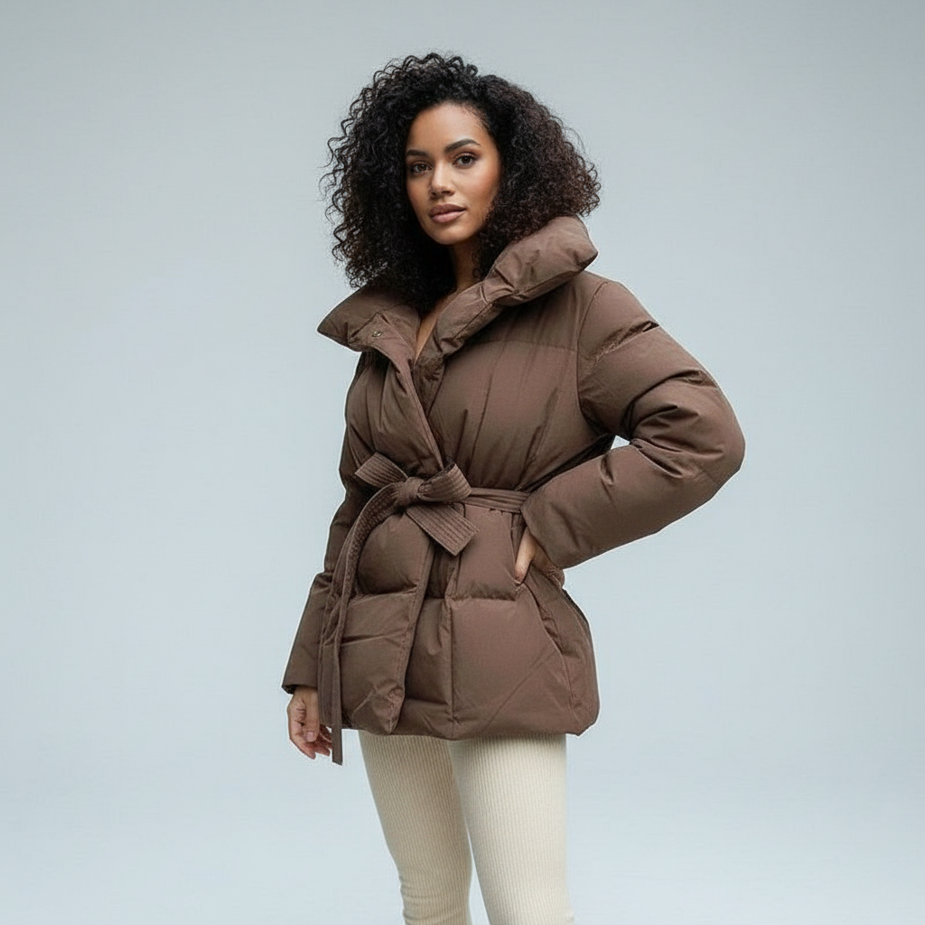 Damen Steppjacke Kurz Elegant Figurbetont